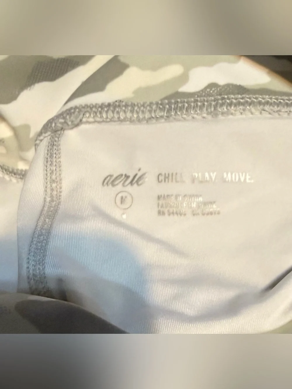aerie Girls' Light Gray Camo High-Waist Leggings